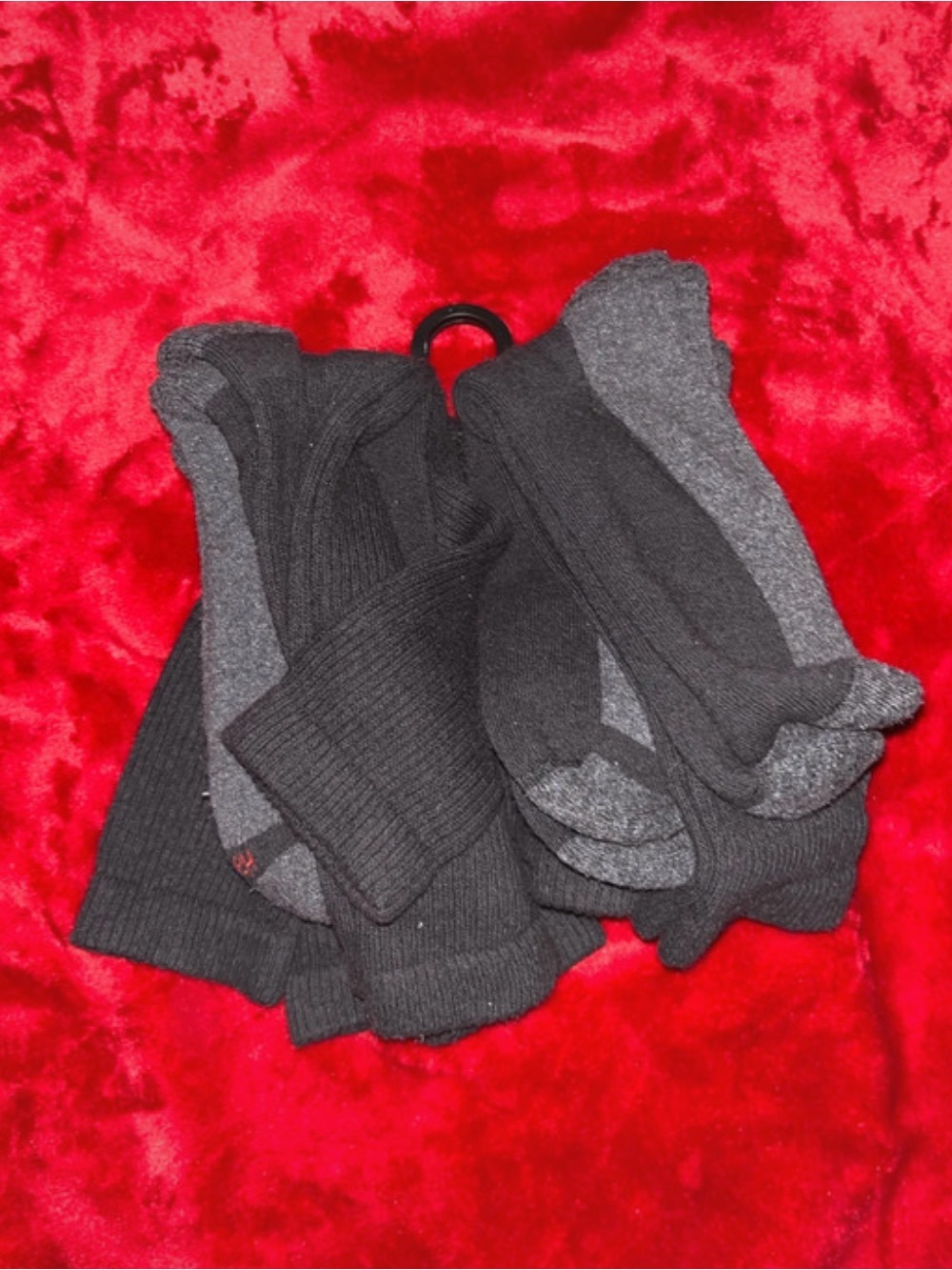 Hanes Men's Black and Gray l Socks - 6 Pack